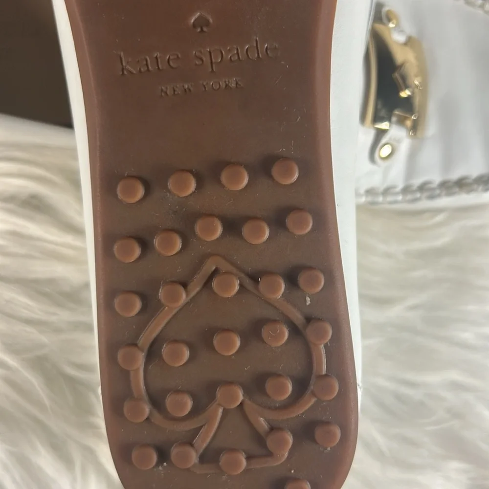 KATE SPADE Loafers Women's Size 8 Kate Spade Carmen S1350018 White Leather Shoes - Picture 10 of 15